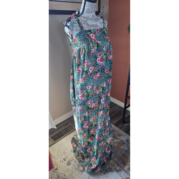 Queen's Way to Fashion Dresses & Skirts - Vintage 70s Queen's Way Black Floral Maxi Dress Size M Retro Boho Summer Hippie